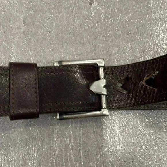 [L]Suzi Roher Brown  Leather Arrow/Heart Patterned WMN Belt - Picture 4 of 9